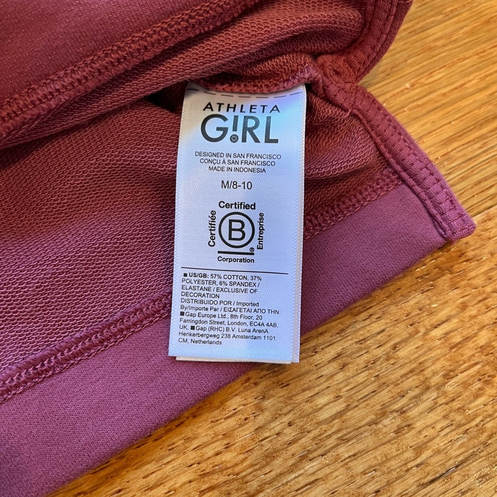 Athleta Girl - Kids Retrochill Oversized Midi Tee Pink Polo Shirt - Size M - Picture 7 of 7